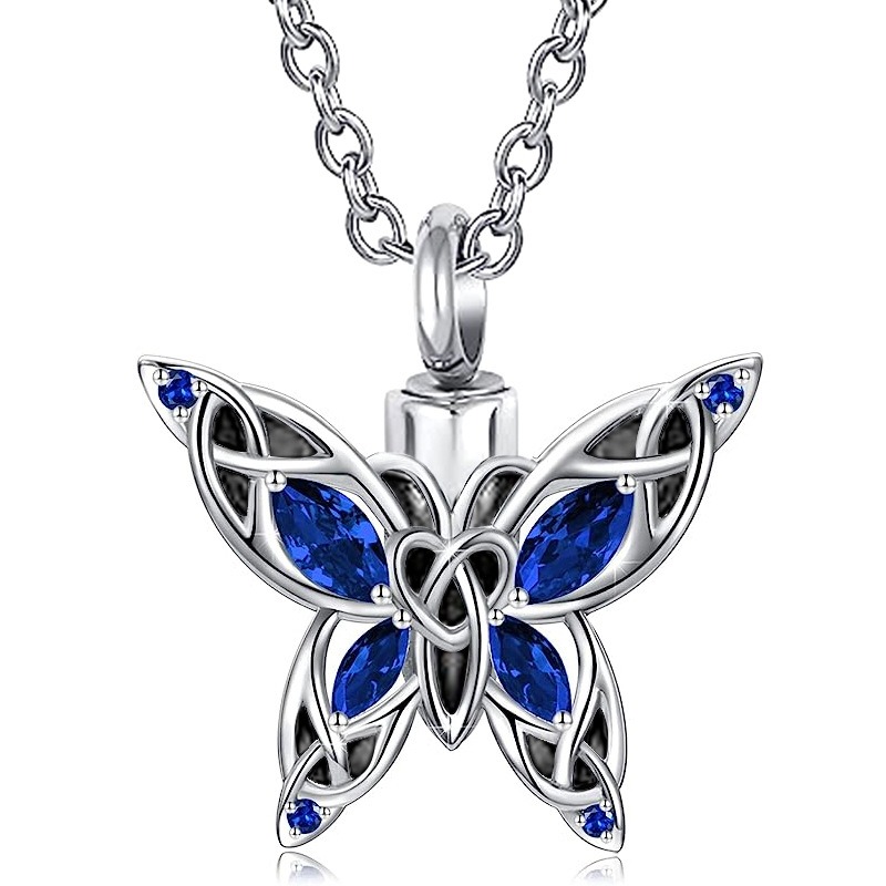 Butterfly Themed Pet Hair Ashes Memorial Pendant