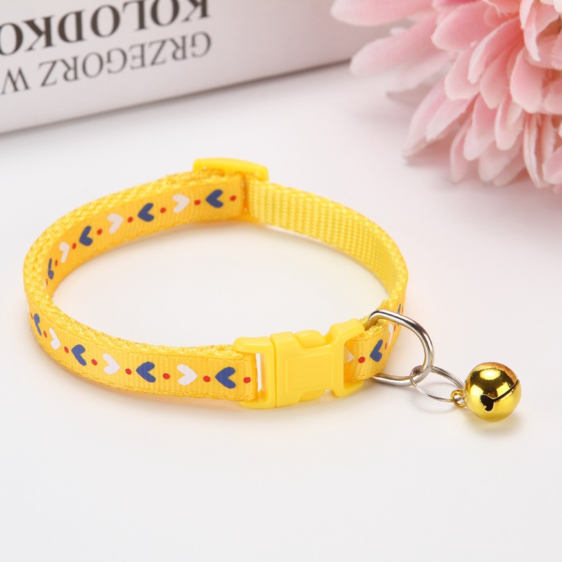 Adjustable Print Pet Collar with Bell for Cats and Dogs