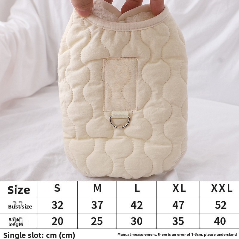 Velvet Winter Vest with Leash Buckle for Cats and Dogs