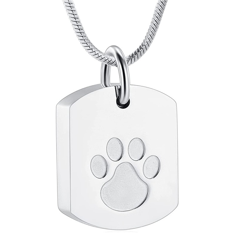 Military Plate Design Pet Hair Memorial Necklace