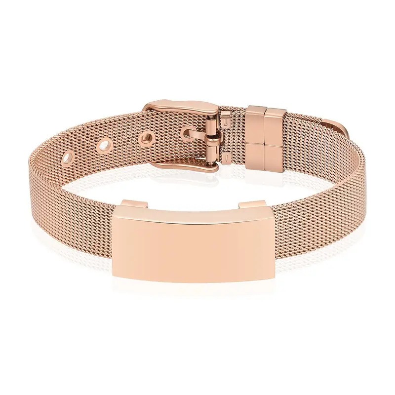 Adjustable Stainless Steel Pet Memorial Mesh Bracelet