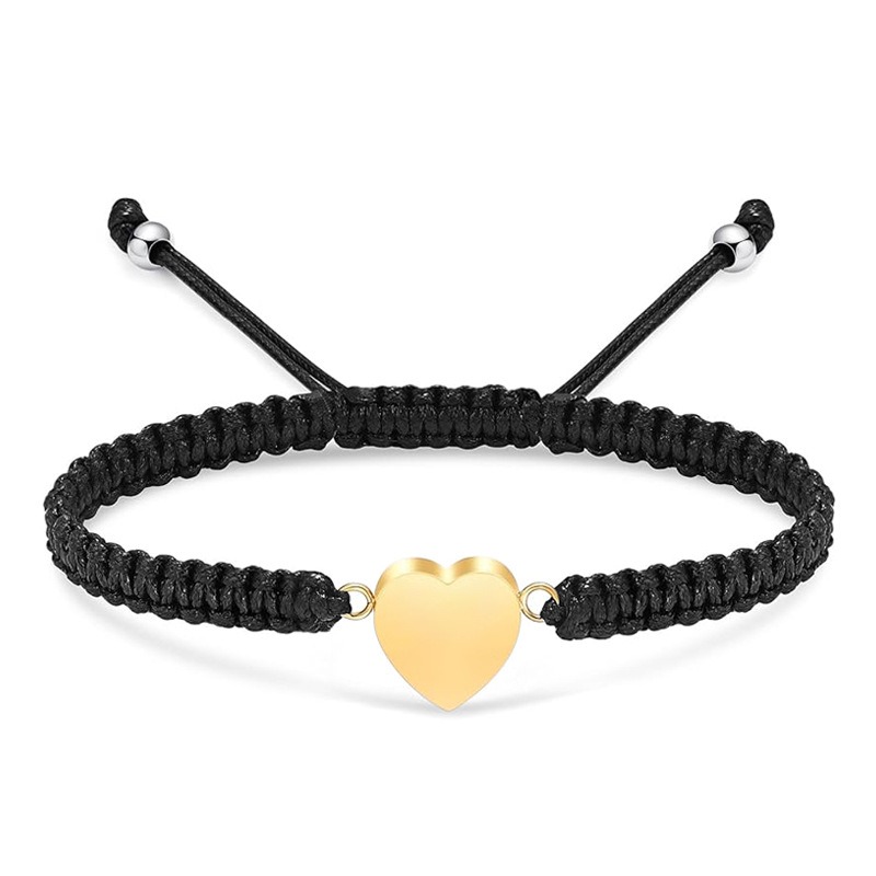 Black Woven Stainless Steel Pet Memorial Bracelet