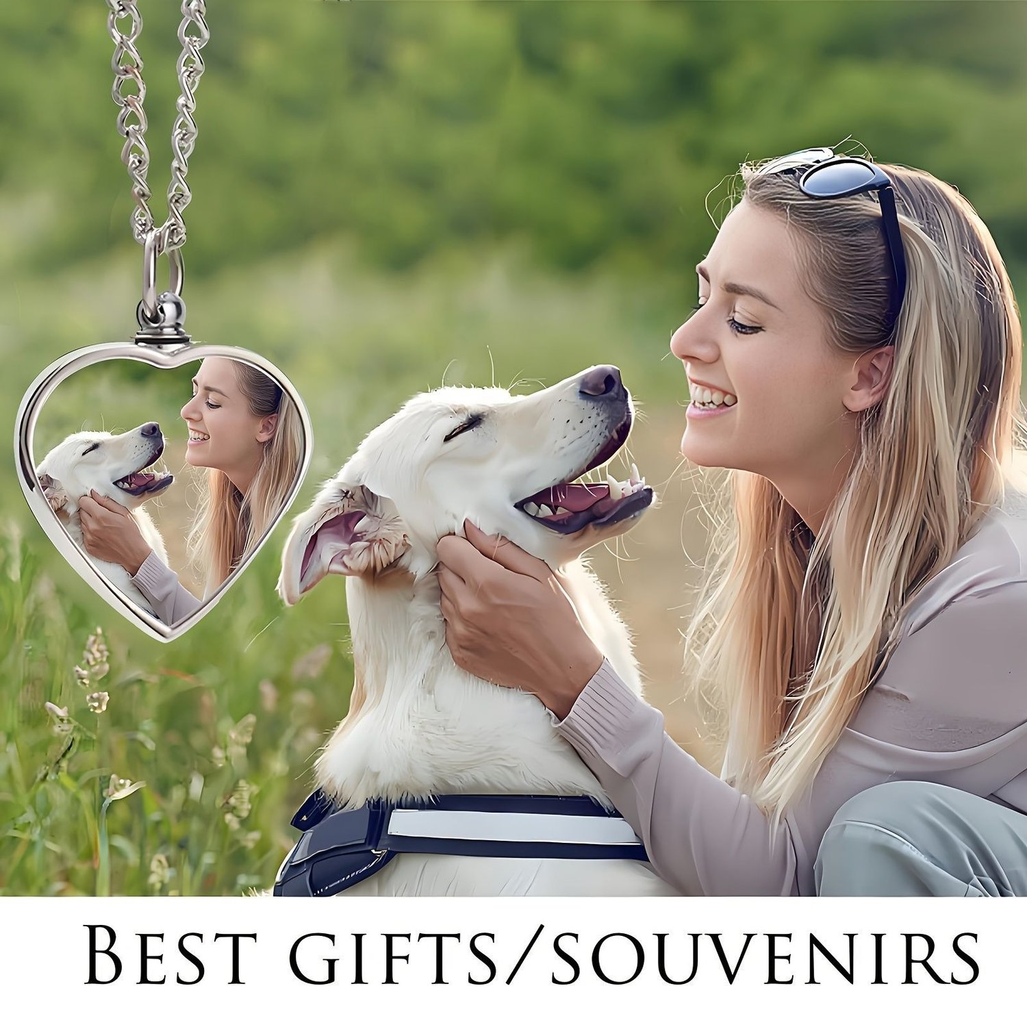 Personalized Photo Memorial Pet Ashes Link Pendant