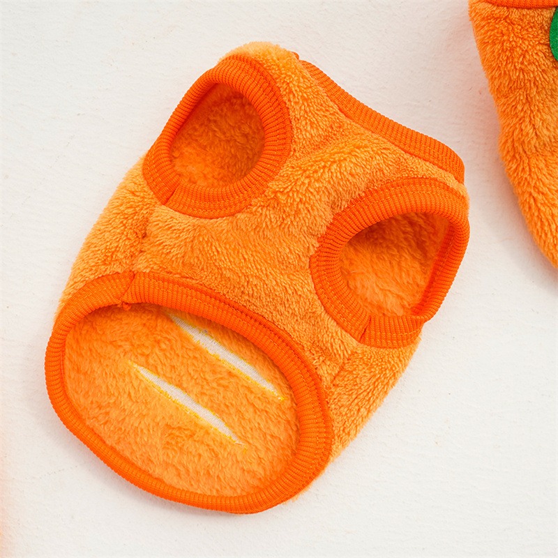 Flannel Carrot Pattern Vest for Cats in Winter