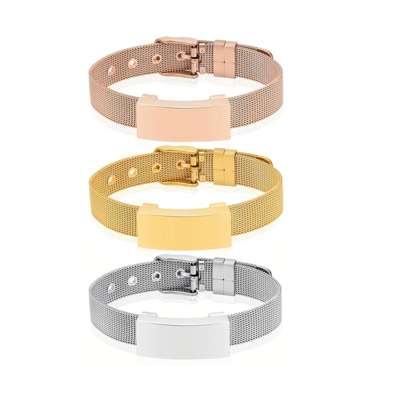 Adjustable Stainless Steel Pet Memorial Mesh Bracelet