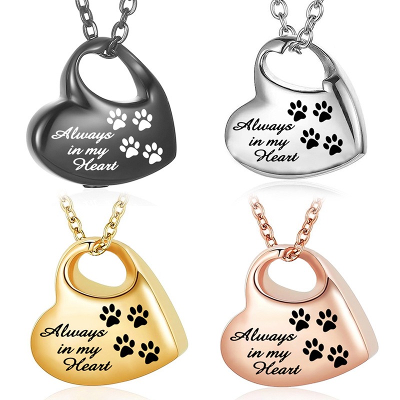 Heart Shaped Peach Memorial Pet Urn Pendant