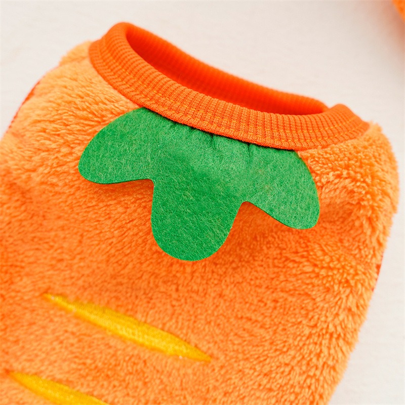 Flannel Carrot Pattern Vest for Cats in Winter
