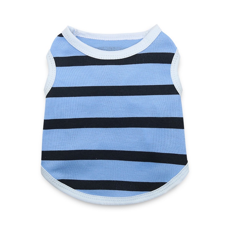 Striped Cotton Tank Top with Heart Decoration