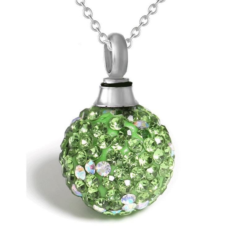 Diamond Ball Pet Ashes Storage Urn Necklace