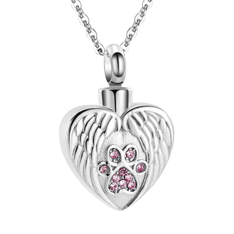 Angel Wings Pet Ashes Urn Necklace for Dogs