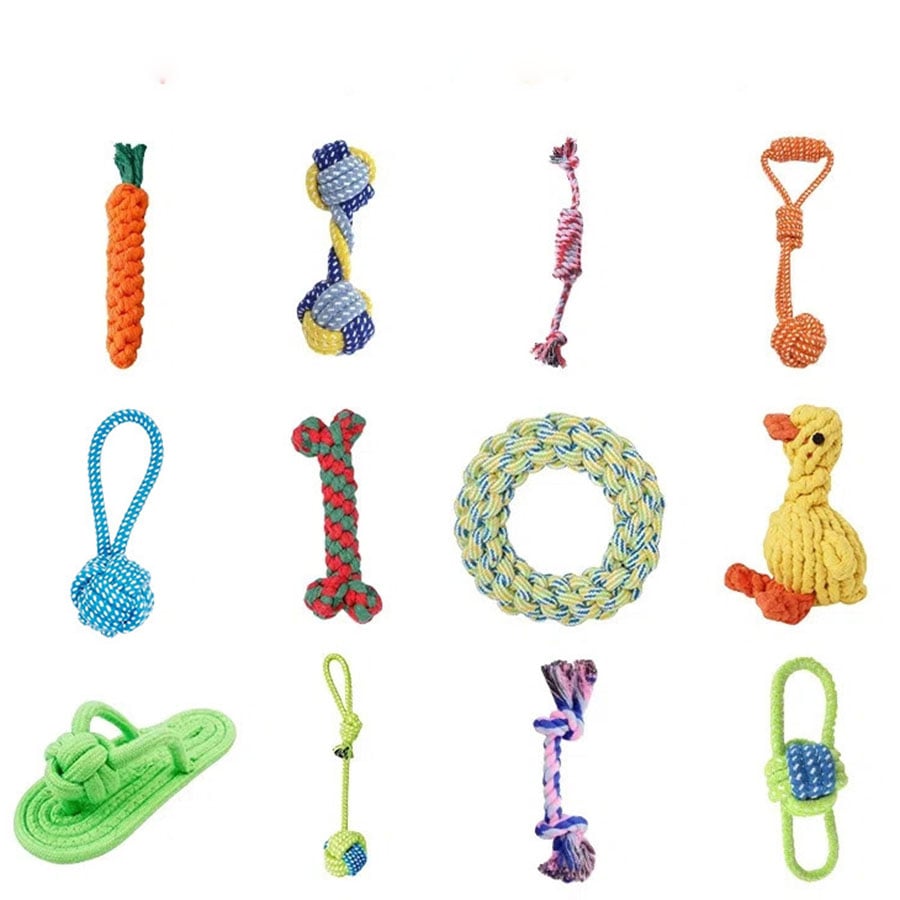 Hand-Woven Cotton Knot Chew Toy for Dogs