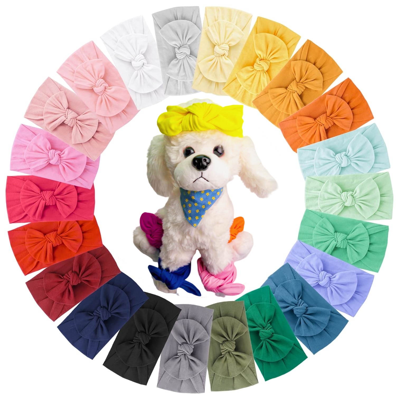 Stretchy Bow Headband for Small Dogs