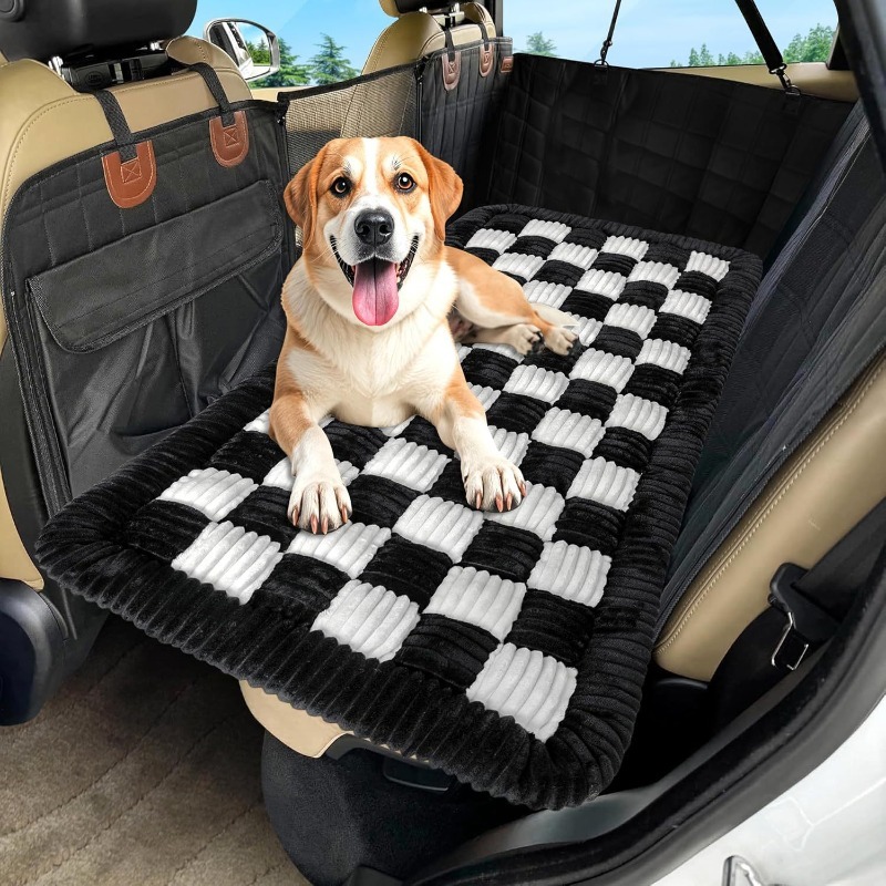Extra Thick Grid Pattern Pet Sleeping Car Pad
