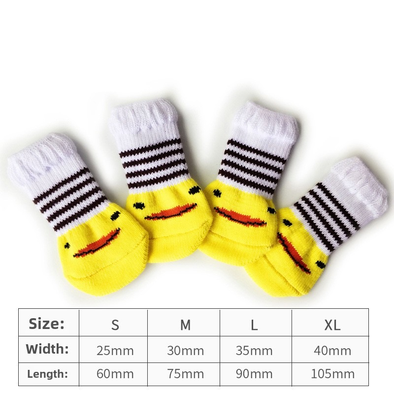 Pure Cotton Dog Socks Four-Pack Set