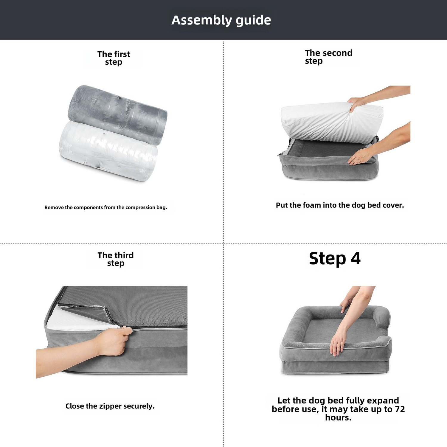 Orthopedic Memory Foam Dog Bed Square Design