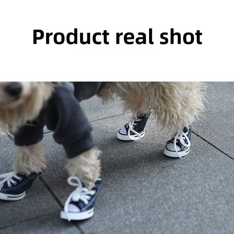 Denim Drawstring Dog Shoes for Small Pets