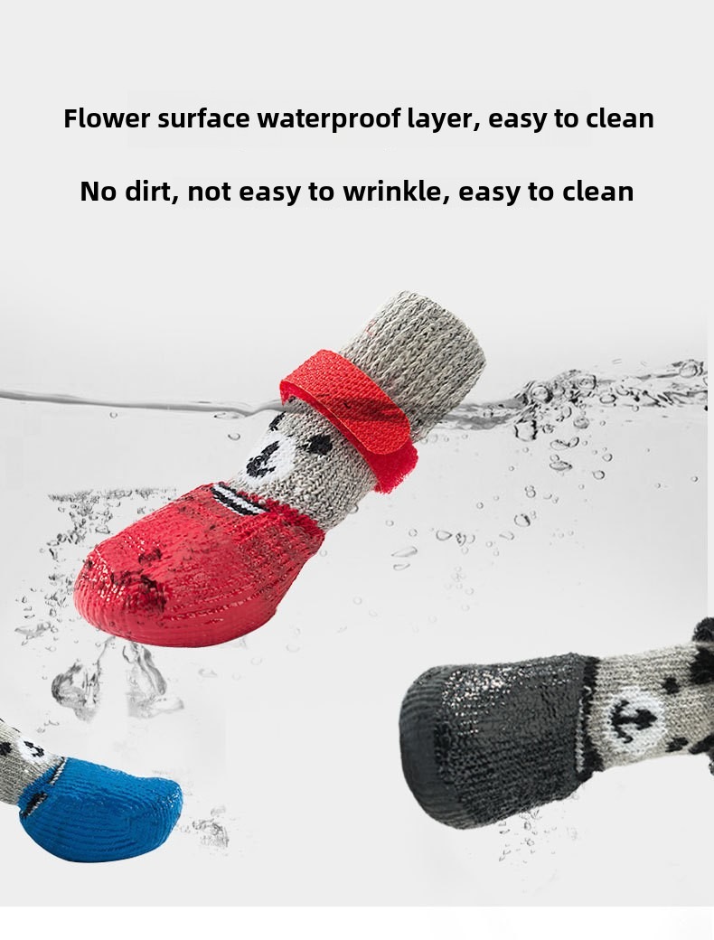 Knitted Waterproof Dog Socks for Winter