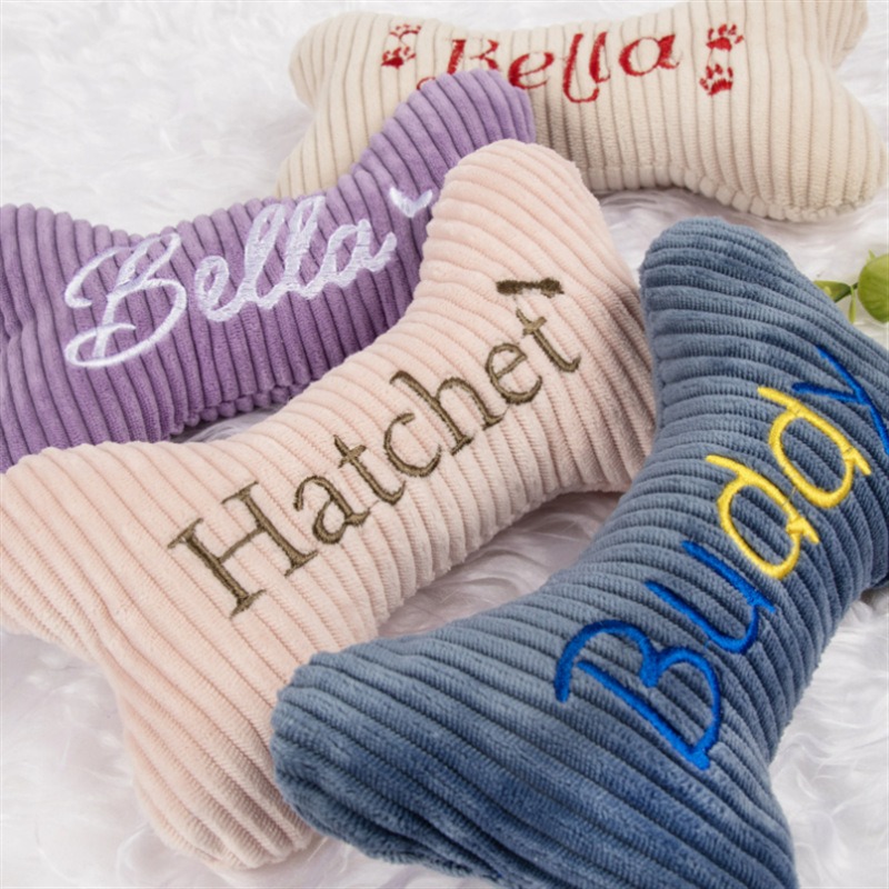 Striped Velvet Squeak Toy for Bite Training