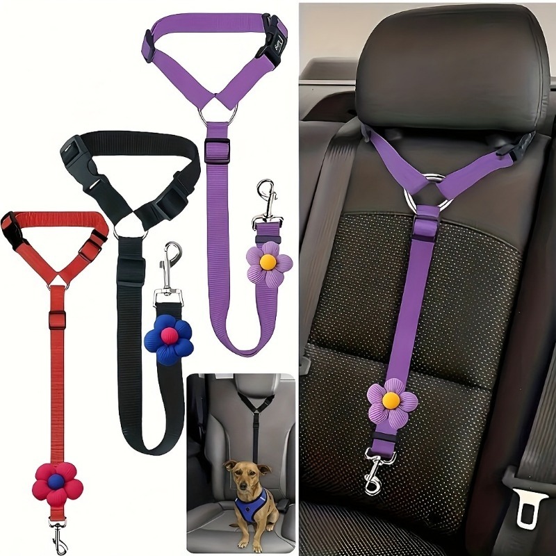 Foldable Nylon Pet Seat Belt for Small Dog Car Safety