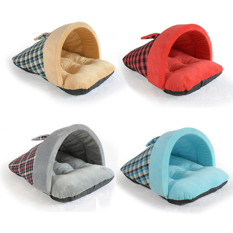 Creative Slipper Design Plush Cat Bed