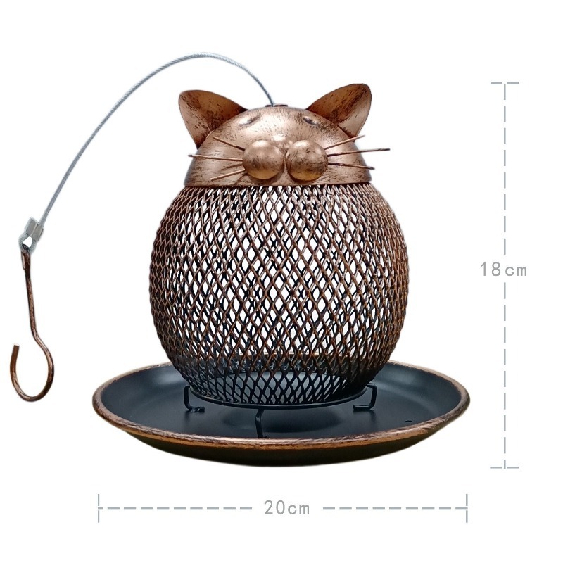 Retro Iron Hanging Bird Feeder for Outdoor