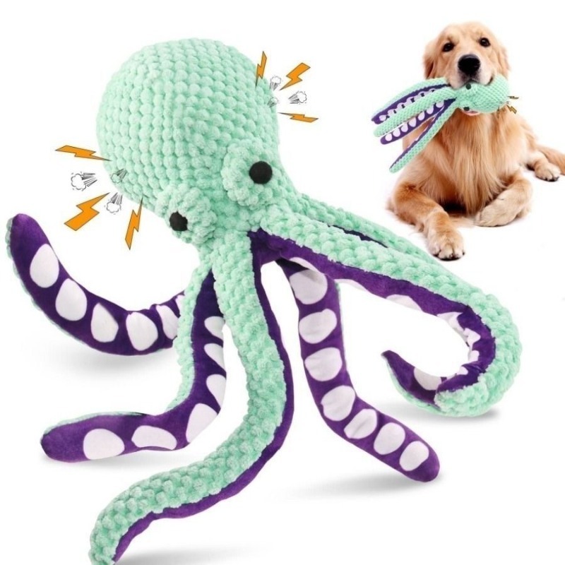 Heavy-Duty Squeaker Octopus Toy for Aggressive Chewers