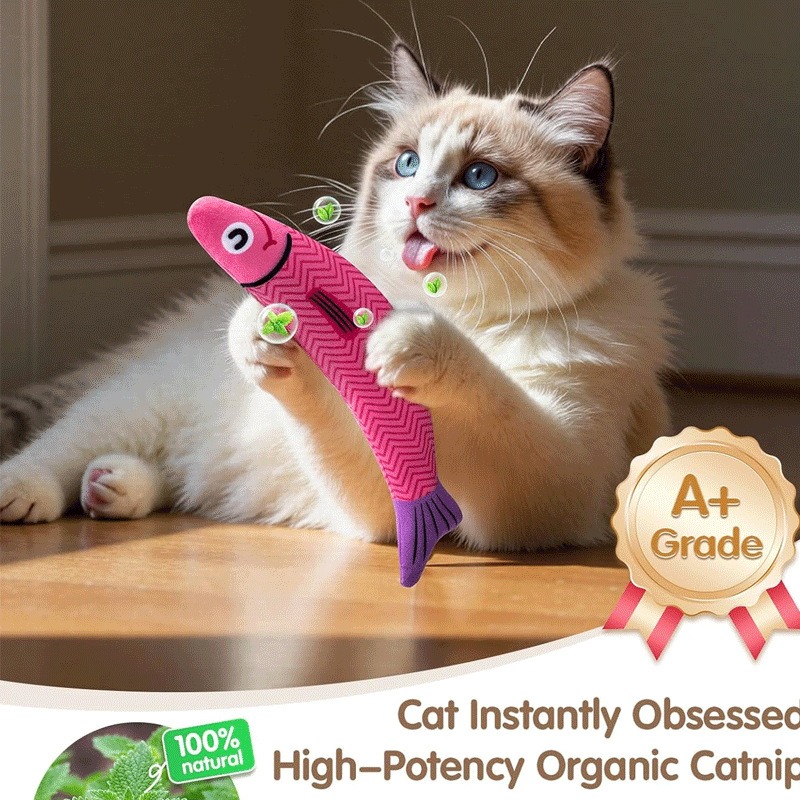 Catnip Plush Fish Puzzle Chew Toy