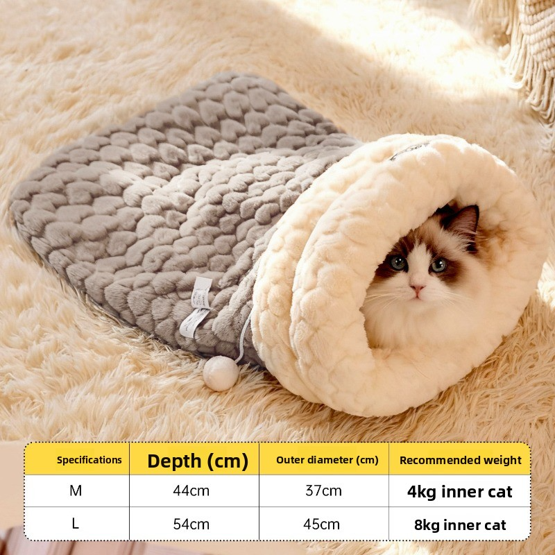 Winter Velvet Cat Sleeping Bag Warm