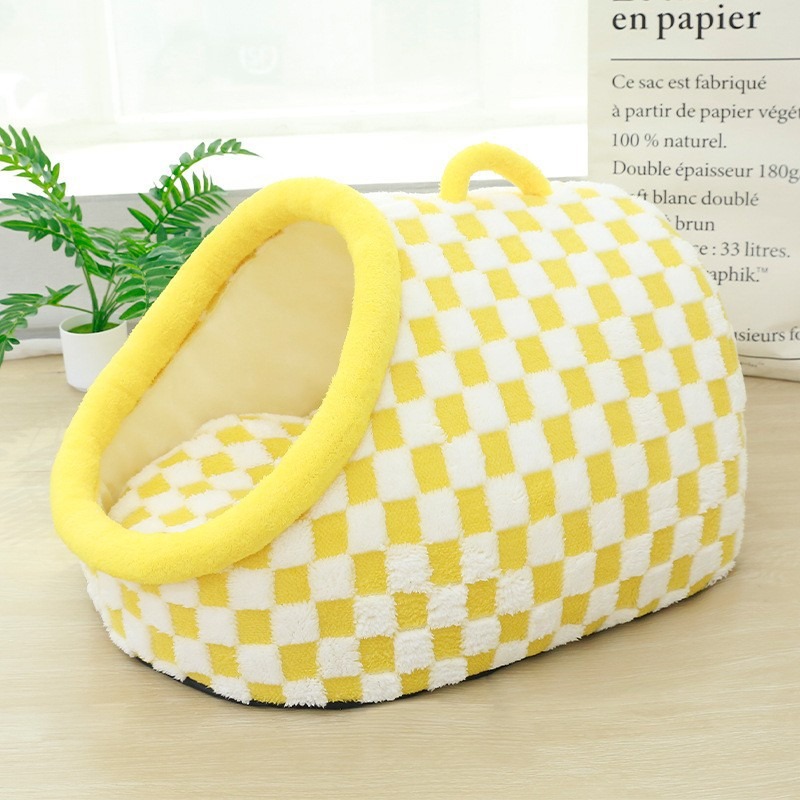 Macaroon Stripes Pet Bed Cave Warm Design