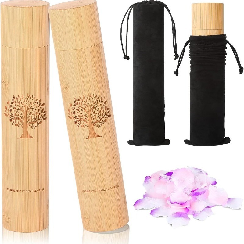 Modern Bamboo Pet Cremation Urn for Dogs and Cats