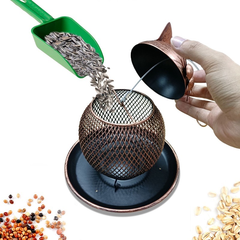 Retro Iron Hanging Bird Feeder for Outdoor