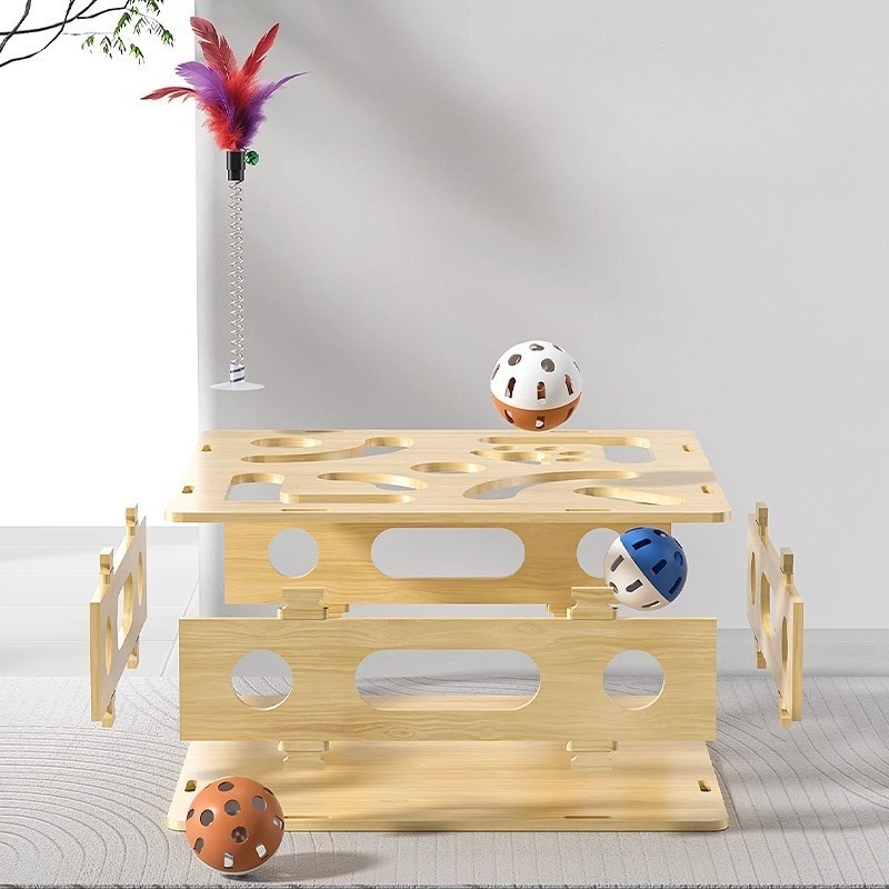 Wooden Cat Maze Puzzle Toy Box