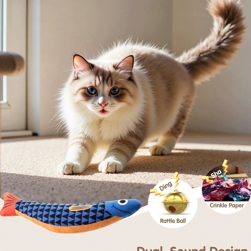 Catnip Plush Fish Puzzle Chew Toy