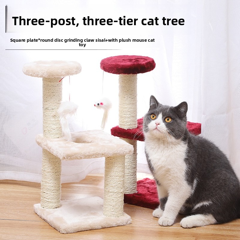 Three-Layer Sisal Cat Scratcher Tree