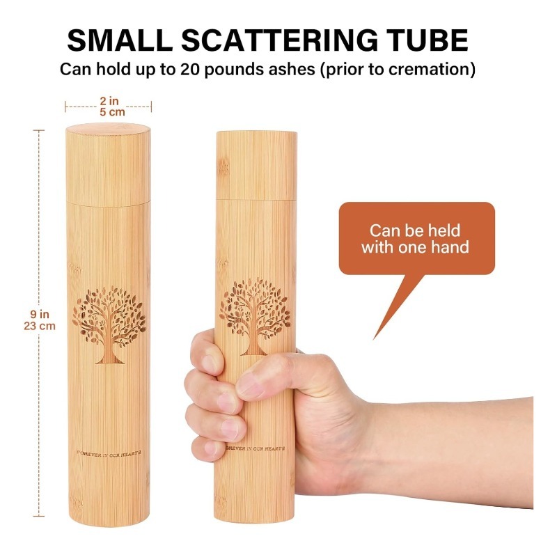 Modern Bamboo Pet Cremation Urn for Dogs and Cats