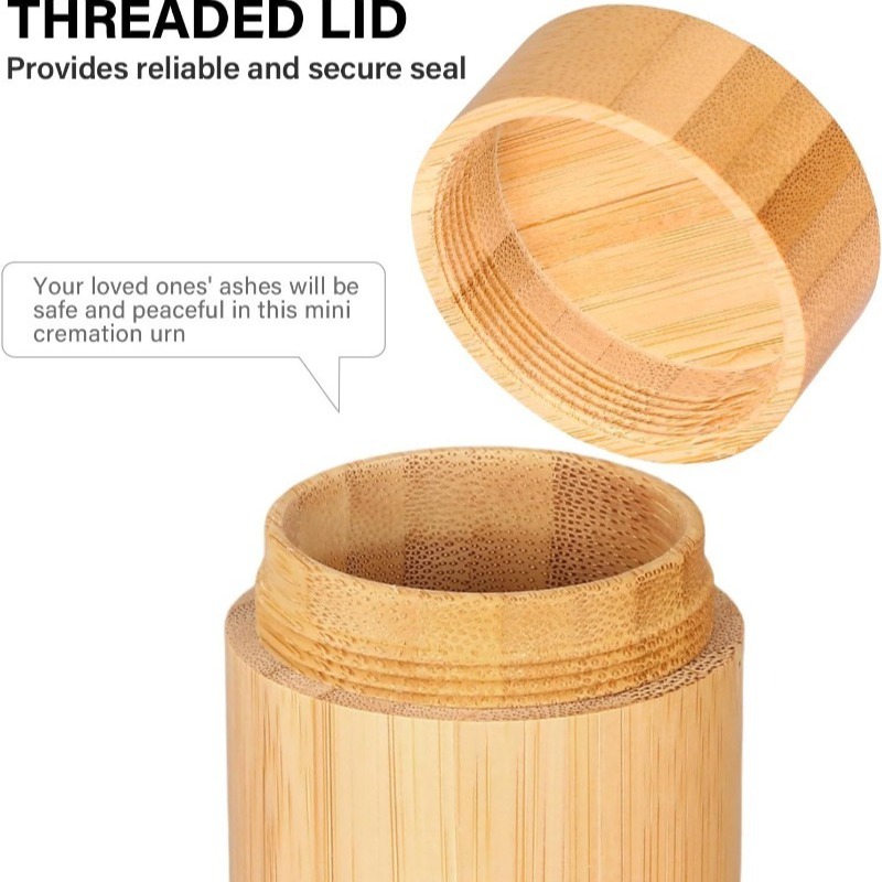 Modern Bamboo Pet Cremation Urn for Dogs and Cats