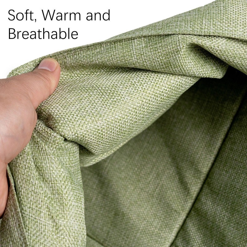 Round Linen Cat Bed Cave Washable Design