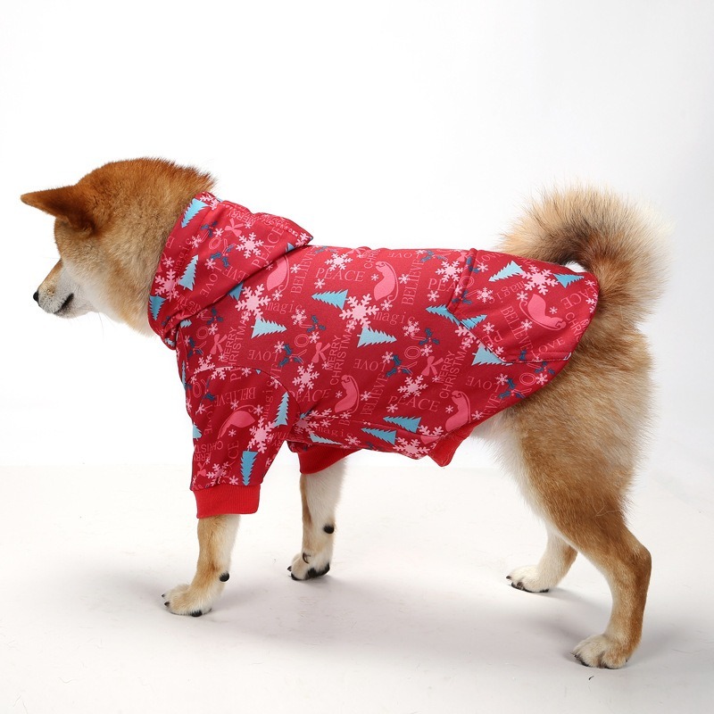 Plaid Fleece Hoodie for Medium Large Dogs