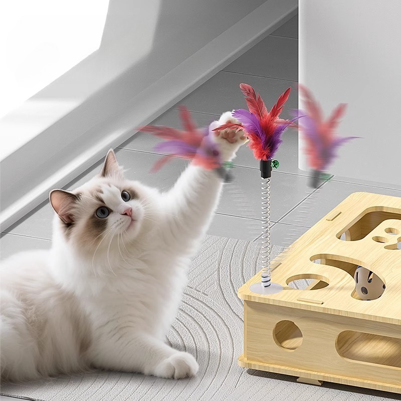 Wooden Cat Maze Puzzle Toy Box