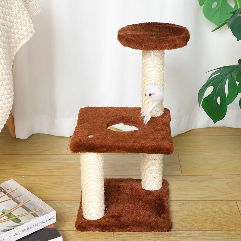Cat Tower with Jumping Toy and Wood Post