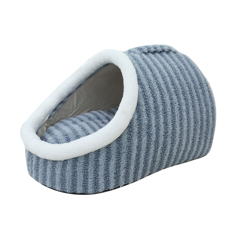 Macaroon Stripes Pet Bed Cave Warm Design