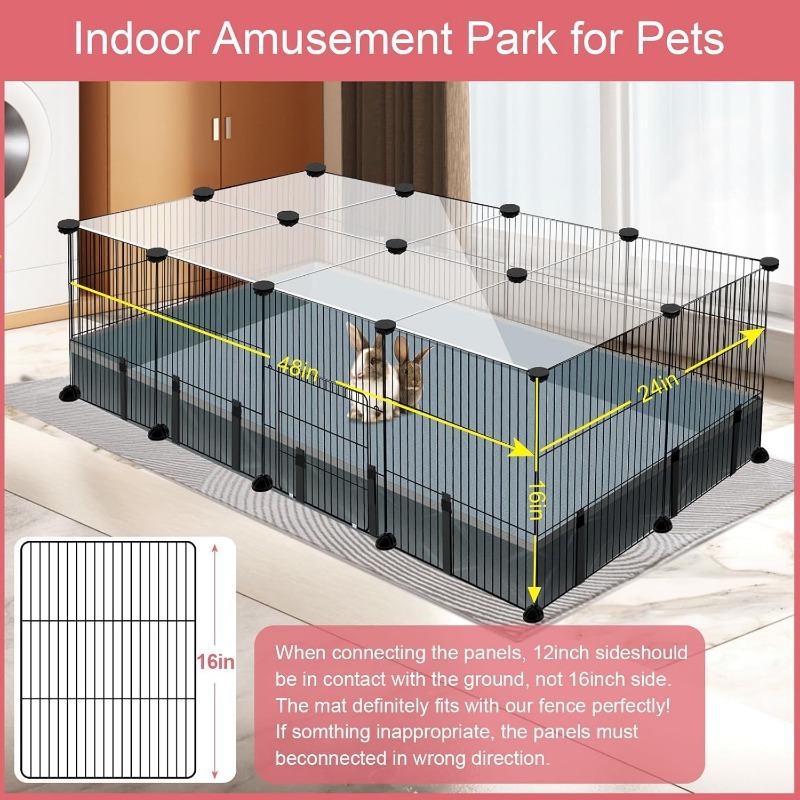 Small Animal Playpen with Bottom Pad for Rabbits
