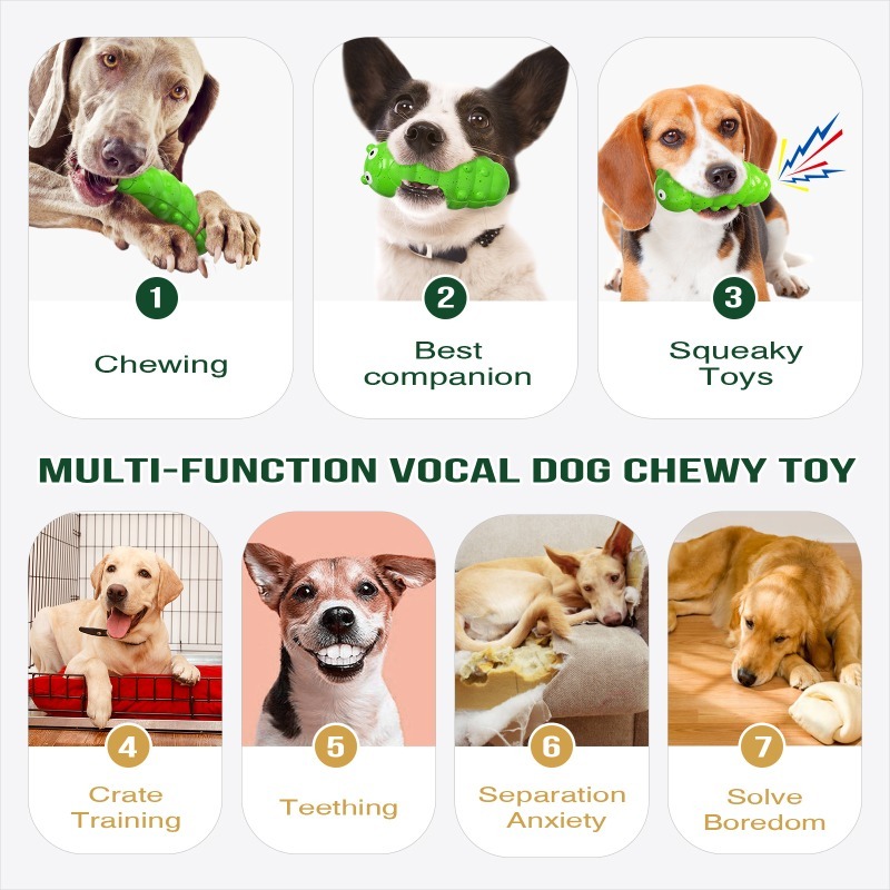 TPR Worm-Shaped Chew Toy for Dogs