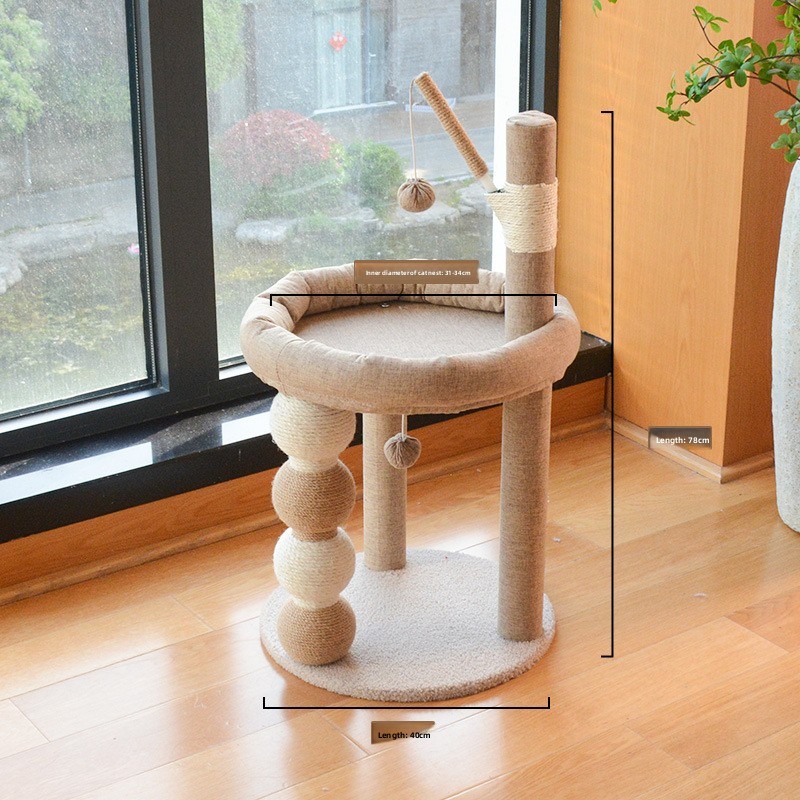 Plush Cat Tree with Hammock and Sisal Posts