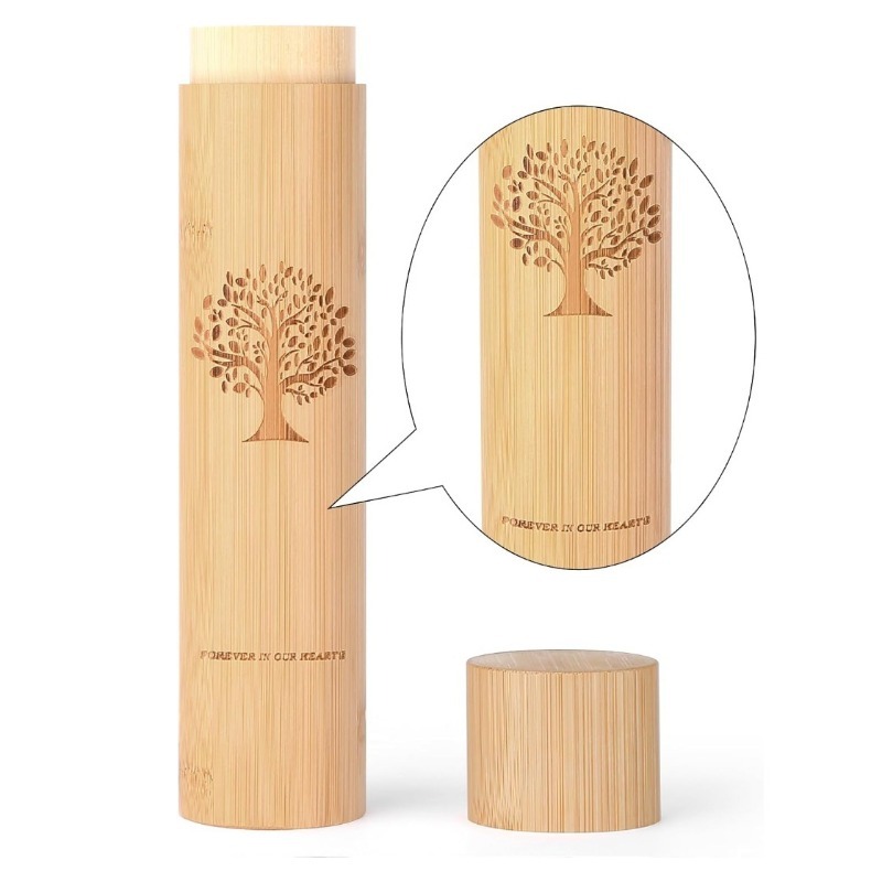 Modern Bamboo Pet Cremation Urn for Dogs and Cats
