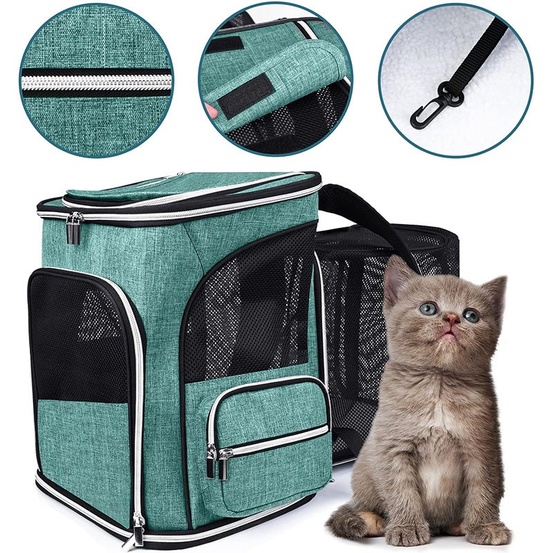 Square Foldable Breathable Pet Backpack for Travel