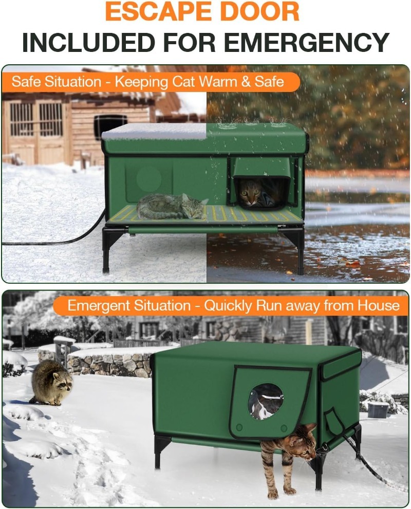 Outdoor Foldable Heated Cat Rescue House