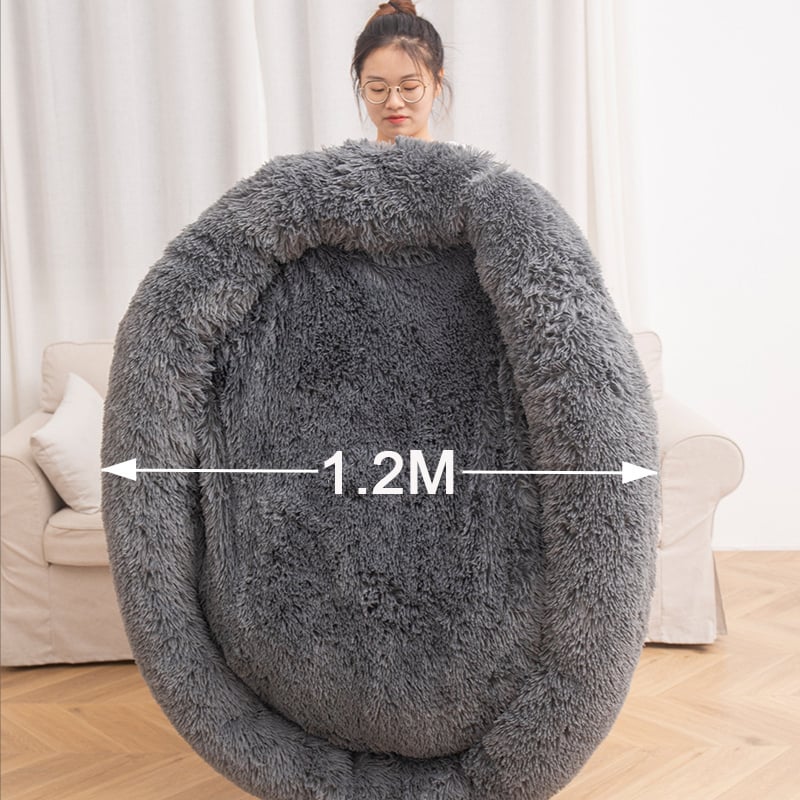 Plush Round Pet Bed for Cats and Small Dogs