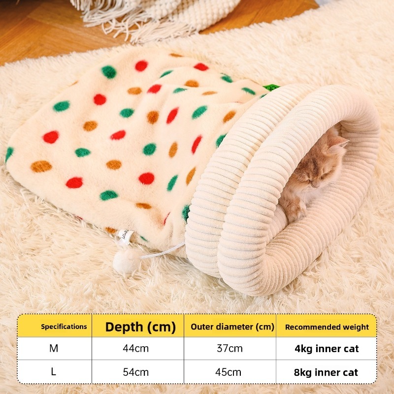 Winter Velvet Cat Sleeping Bag Warm