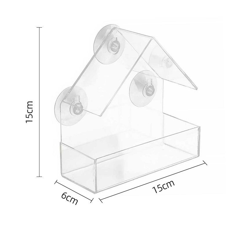 Acrylic Wall Mounted Bird Feeder without Drilling